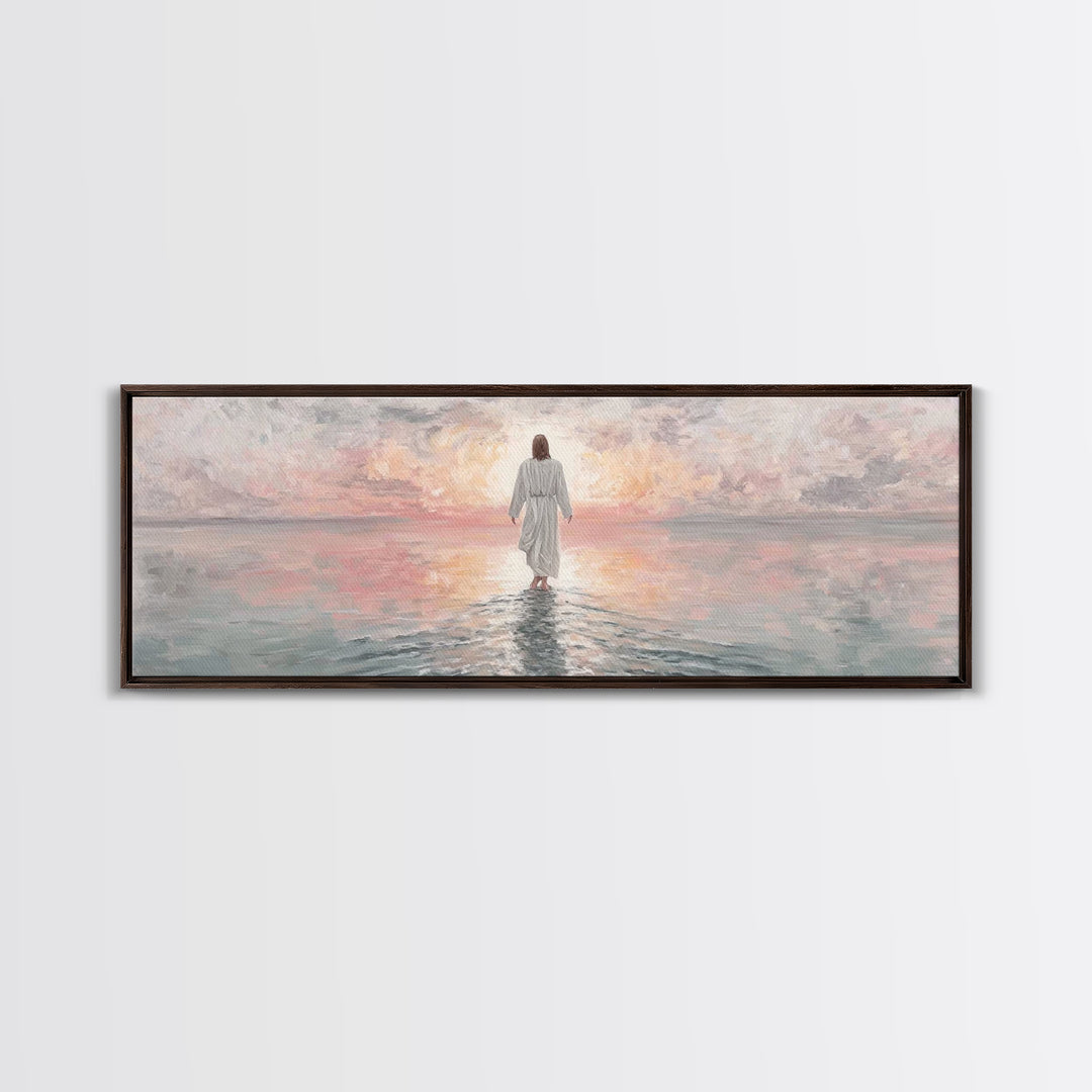 Dawn Of Hope, Framed Canvas Print, Panoramic Print, Christian Painting, Jesus Art Print, Christian Decor, Christian Gift Ideas