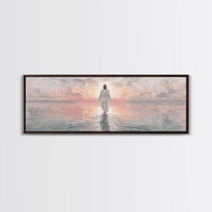 Dawn Of Hope, Framed Canvas Print, Panoramic Print, Christian Painting, Jesus Art Print, Christian Decor, Christian Gift Ideas
