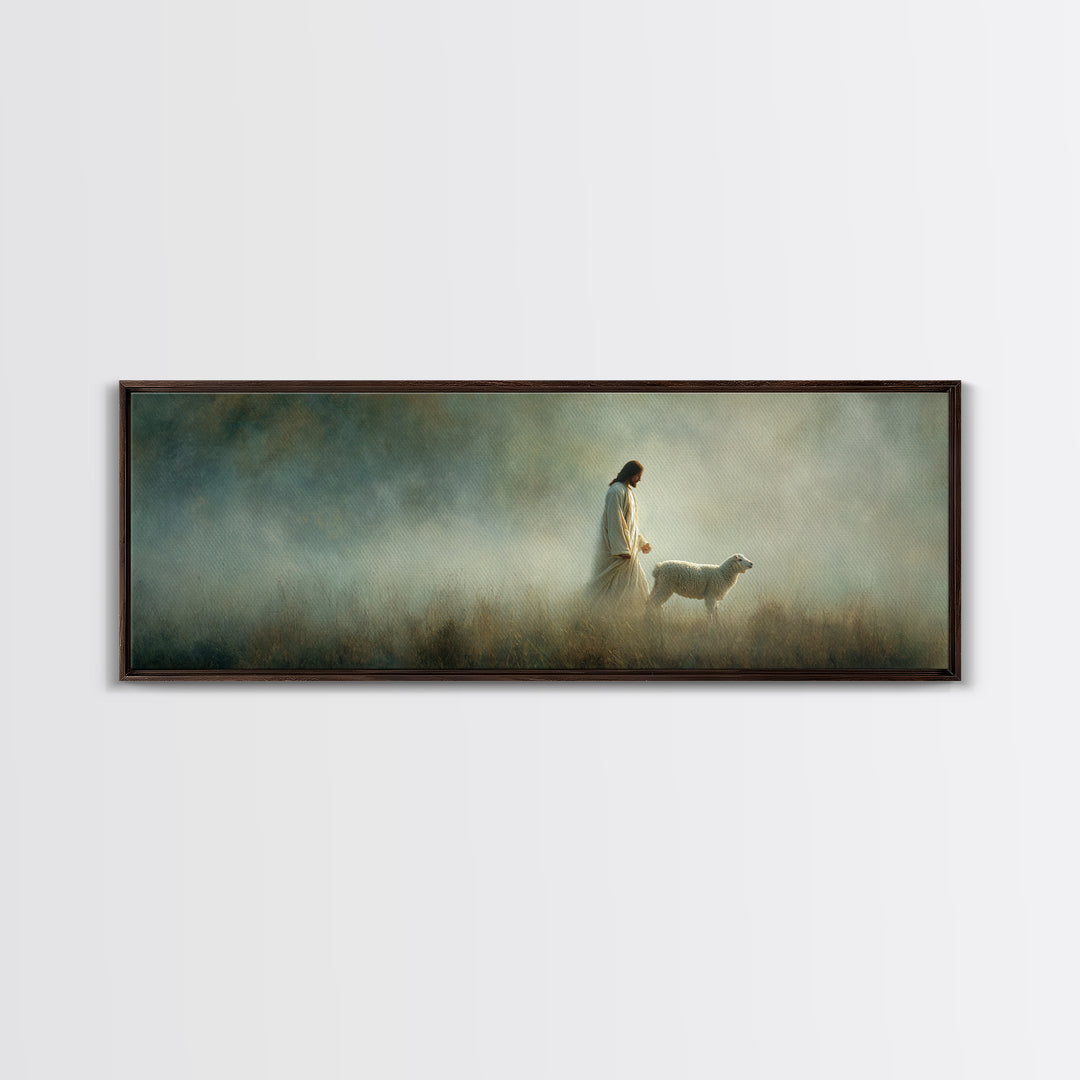Shepherd’s Path | Framed Canvas Print | Panoramic Art | Christian Decoration | Jesus Canvas Art | Christian Wall Art | Christian Art