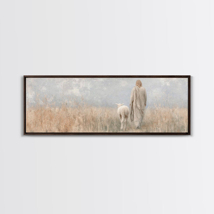 Fields Of Mercy | Framed Canvas Print | Panoramic Art | Christian Art Canvas | Large Jesus Painting | Christmas Wall Art | Christian Decor