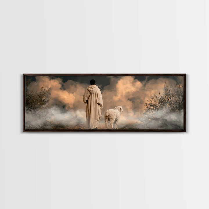 Sacred Path | Framed Canvas Print | Panoramic Frame | Jesus Painting Canvas | Christian Wall Art | Christmas Canvas Wall Art | Unique Chris