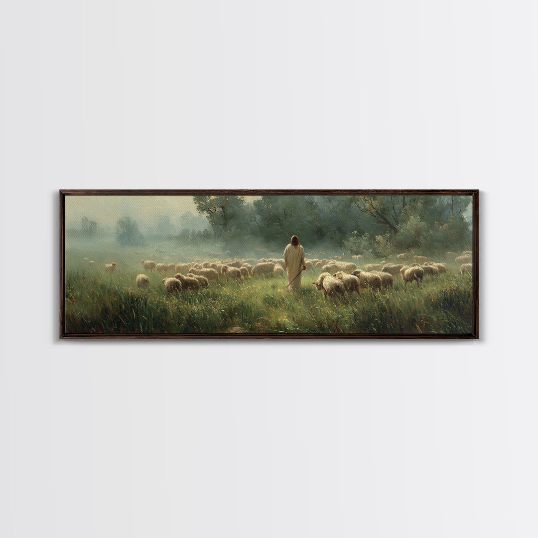 Gentle Sky Calling | Framed Canvas Print | Panoramic Art | Christian Art Canvas | Modern Jesus Art | Christian Gift Ideas | Christmas Art P