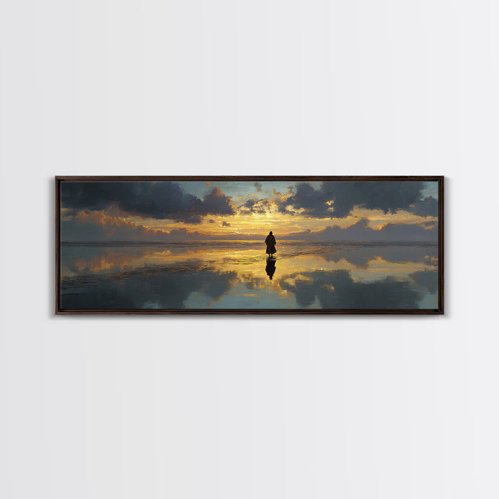 Sunset Promise Path – Framed Canvas Print – Panoramic Art – Christian Art Canvas – Large Jesus Painting – Christmas Art Work – Christian De
