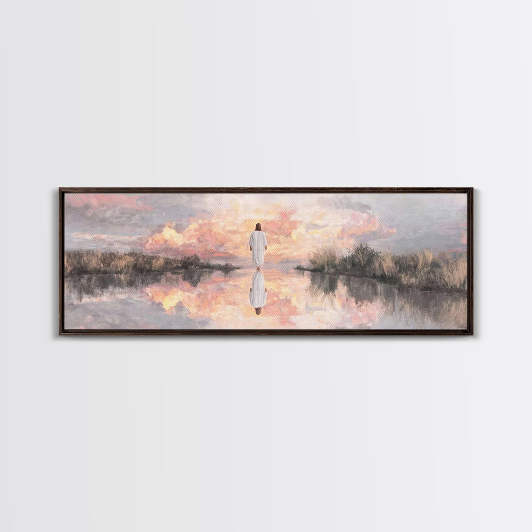 Radiant Horizon | Framed Canvas Print | Christian Wall Art | Panoramic Print | Jesus Painting | Christian Art Canvas