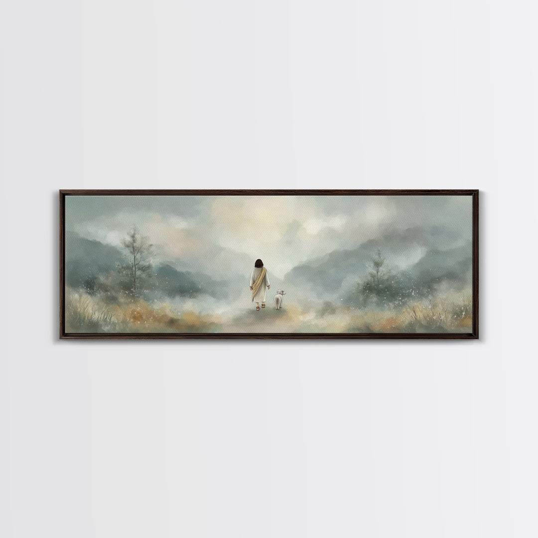 Soft Morning Grace | Framed Canvas Print | Panoramic Art | Christian Wall Art | Christian Art Canvas | Jesus Painting