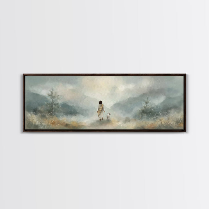 Soft Morning Grace | Framed Canvas Print | Panoramic Art | Christian Wall Art | Christian Art Canvas | Jesus Painting