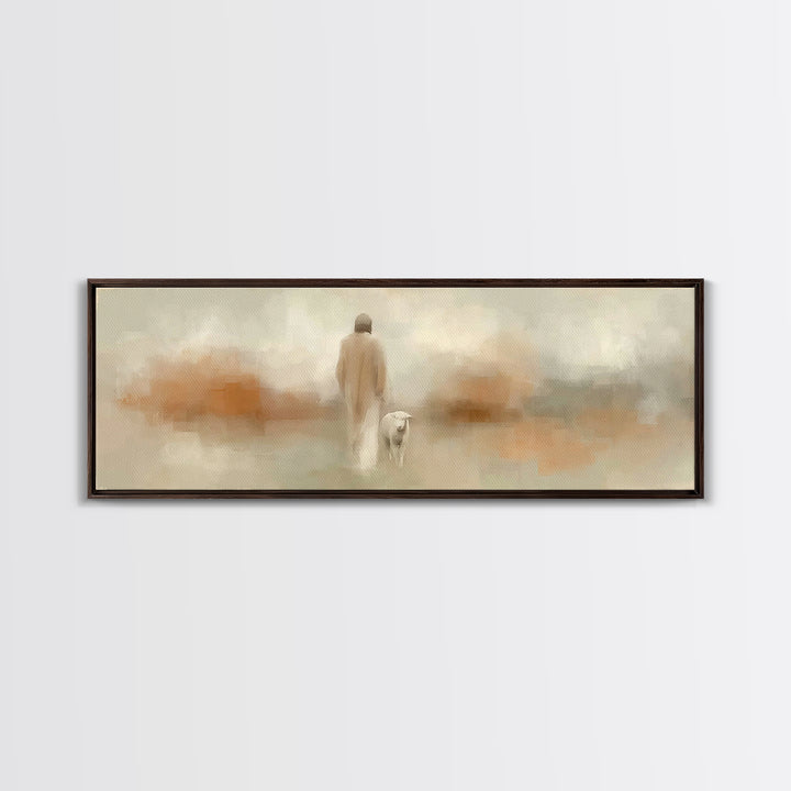Night Of Wonder, Framed Canvas Print, Christian Art Canvas, Panoramic Wall Art, Jesus Painting, Christian Wall Art