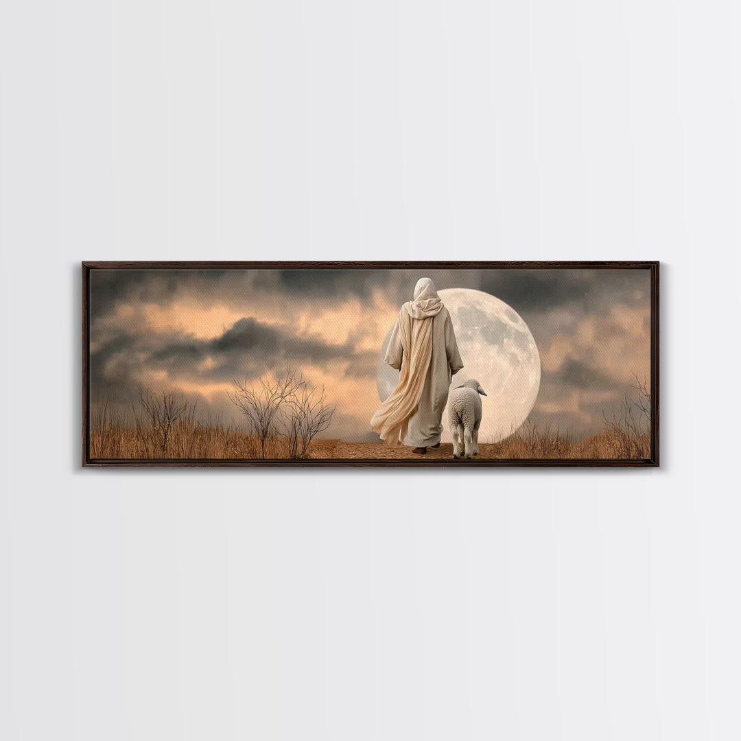 Graceful Journey – Framed Canvas Print – Panoramic Art – Christian Wall Art – Christian Art Canvas – Jesus Painting – Christian Christmas A