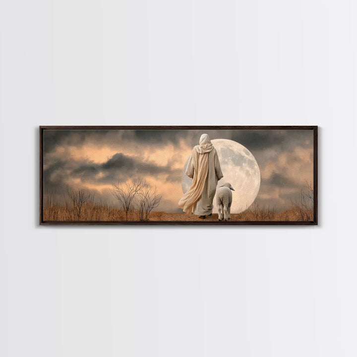 Graceful Journey – Framed Canvas Print – Panoramic Art – Christian Wall Art – Christian Art Canvas – Jesus Painting – Christian Christmas A