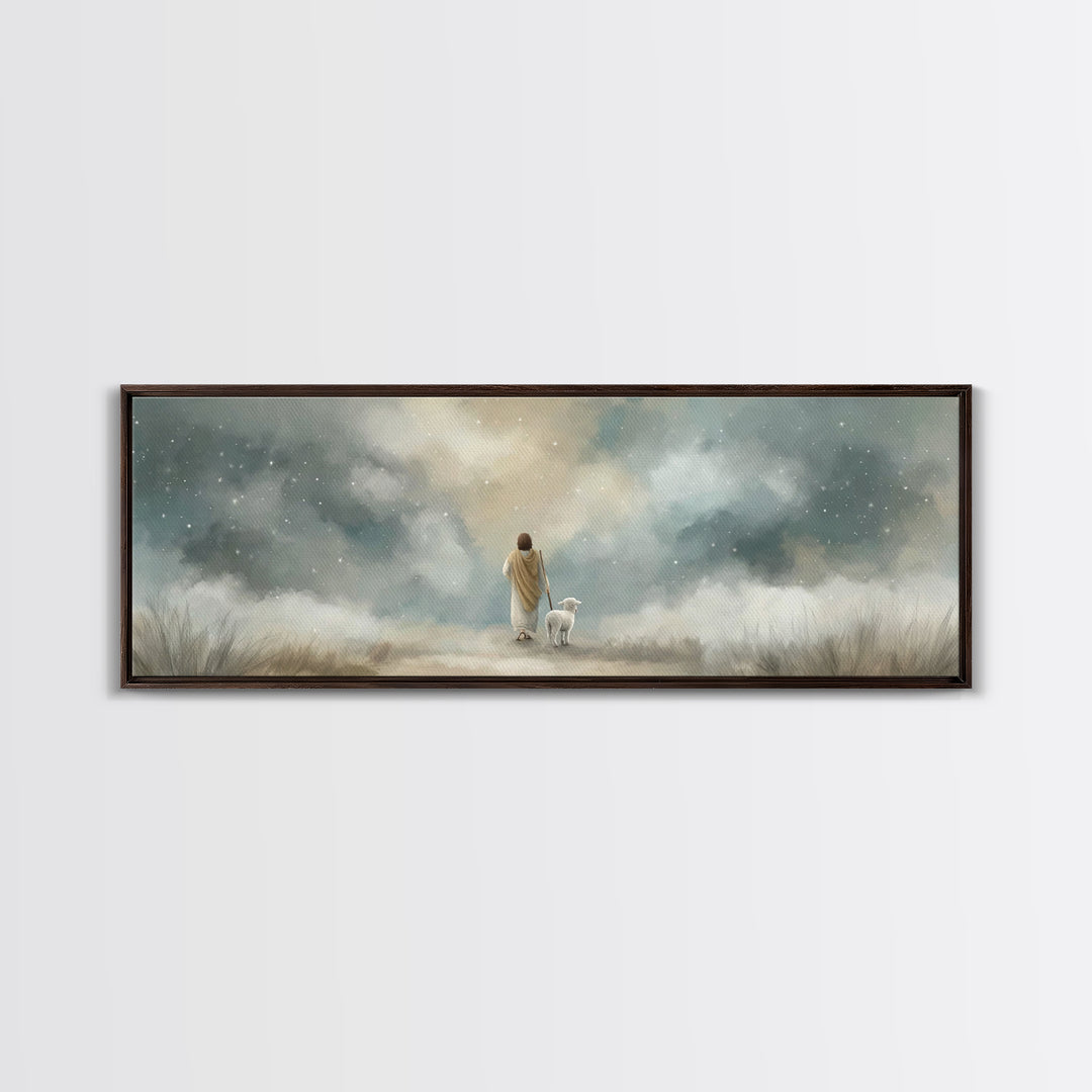 Stars of Mercy | Framed Canvas Print | Panoramic Wall Art | Christian Art Canvas | Christian Wall Art | Jesus Painting | Christian Christma