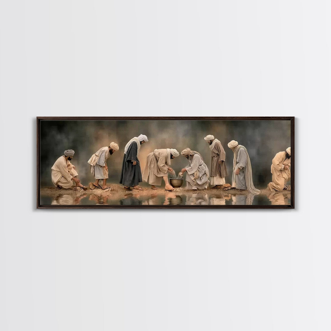 Sacred Fellowship, Framed Canvas Print, Panoramic Art, Christian Wall Art, Christian Art Canvas, Jesus Painting, Christian Decor, Christian