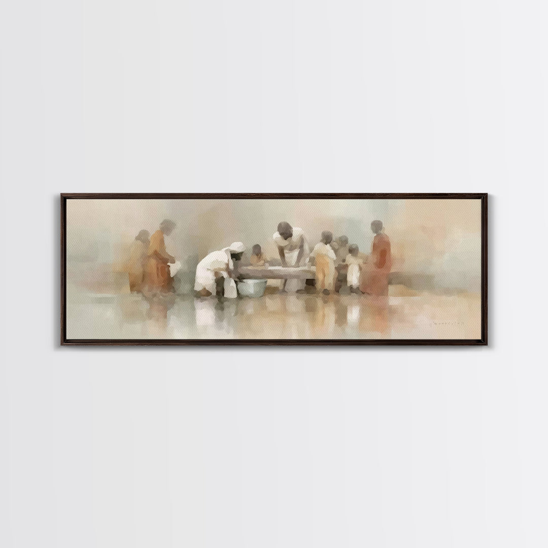 Path of Compassion – Framed Canvas Print – Extra Wide Art – Christian Wall Art – Christian Art Canvas – Jesus Painting – Christmas Art – Ch