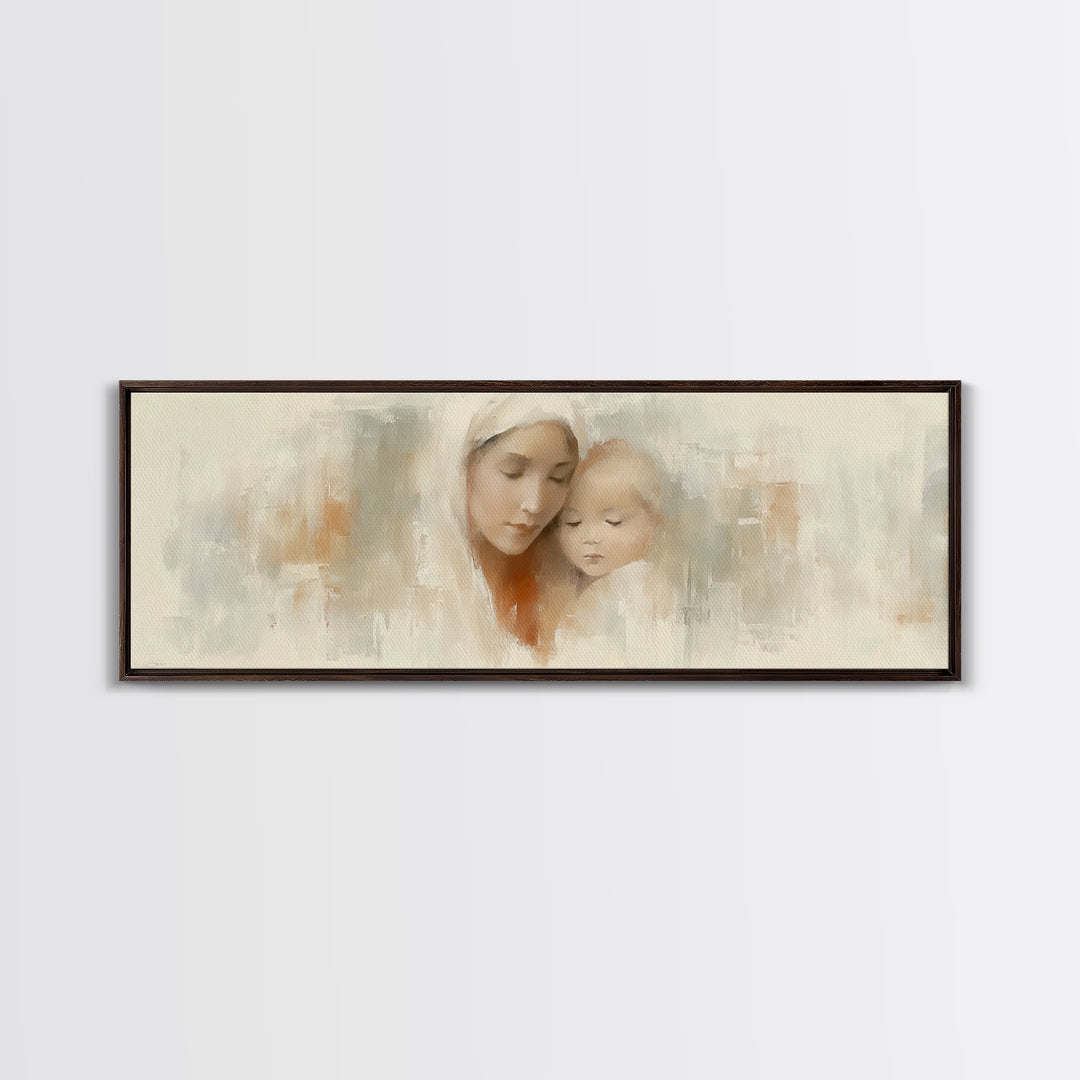 Blessed Dawn Stillness | Framed Canvas Print | Panoramic Art | Jesus Painting | Christian Art Canvas | Christian Wall Art | Christmas Art
