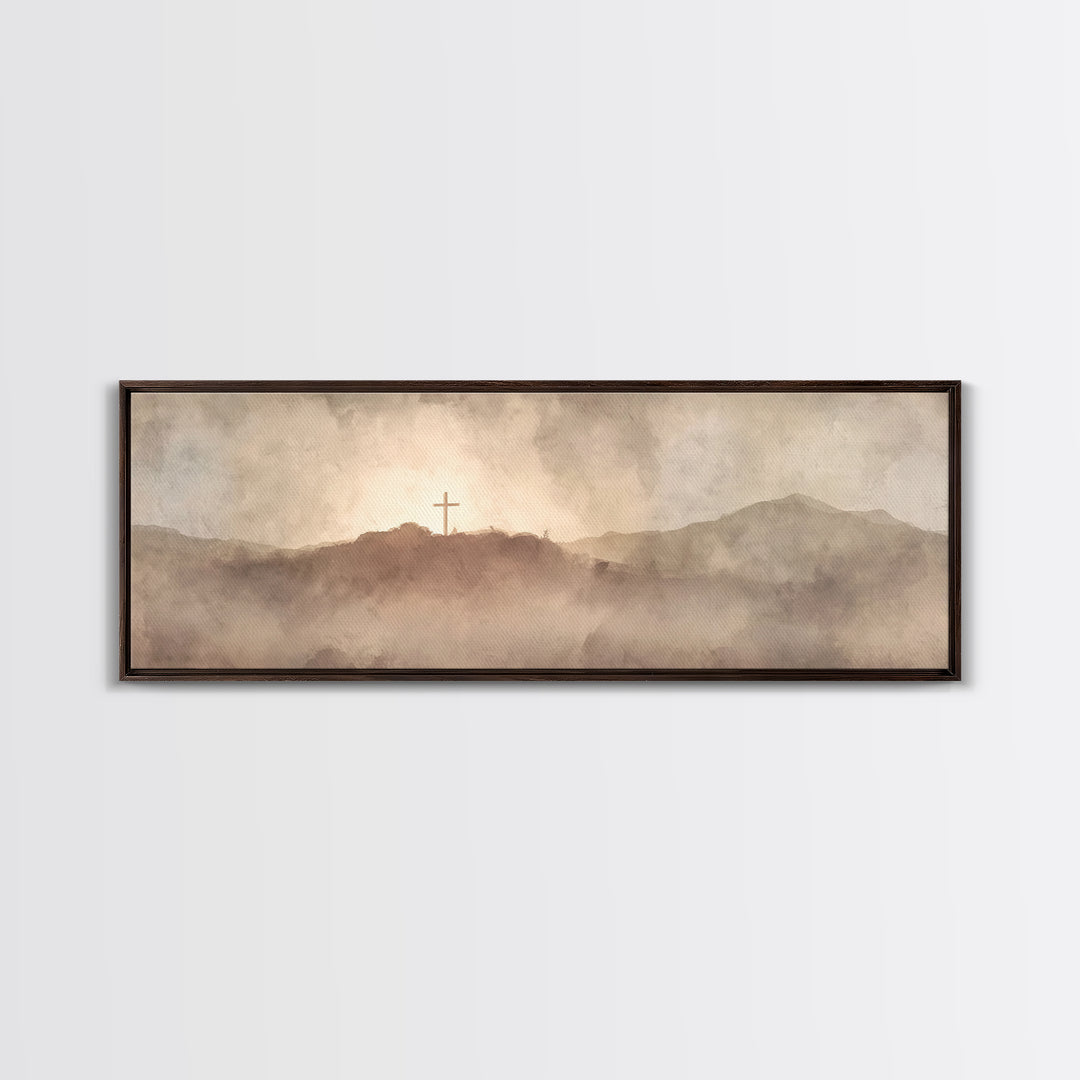Valley Of Redemption – Framed Canvas Print – Panoramic Print – Christian Wall Art – Christian Art Canvas – Subtle Christian Art – Christian