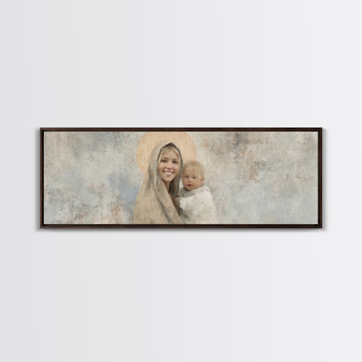 Radiant Holy Grace – Framed Canvas Print – Panoramic Art – Christian Wall Art – Jesus Painting – Christian Art Canvas – Christmas Art
