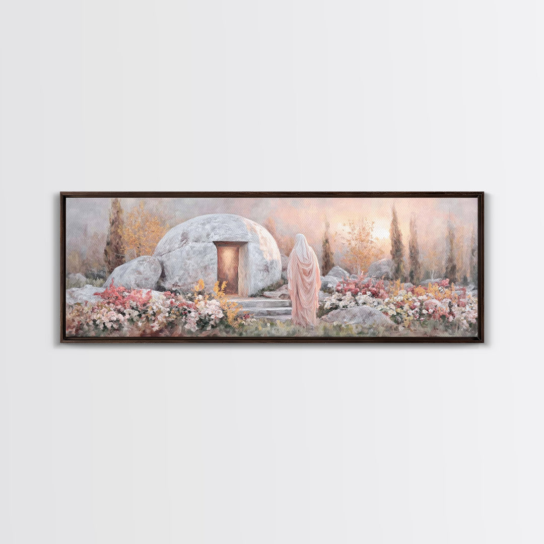 Eternal Morning Peace | Framed Canvas Print | Extra Wide Art | Christian Paintings | Christian Art Gift | Christian Wall Art | Christmas Ca