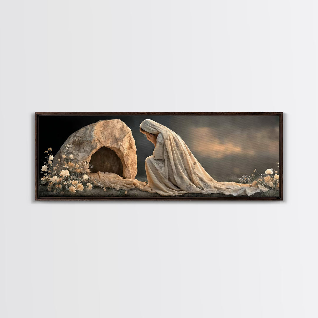 Tears of Devotion | Framed Canvas Print | Panoramic Frame | Christian Wall Art | Christian Art Painting | Jesus Art Print | Christian Chris