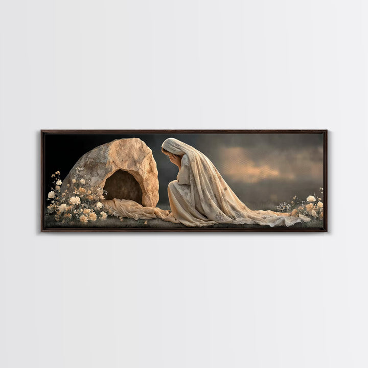 Tears of Devotion | Framed Canvas Print | Panoramic Frame | Christian Wall Art | Christian Art Painting | Jesus Art Print | Christian Chris