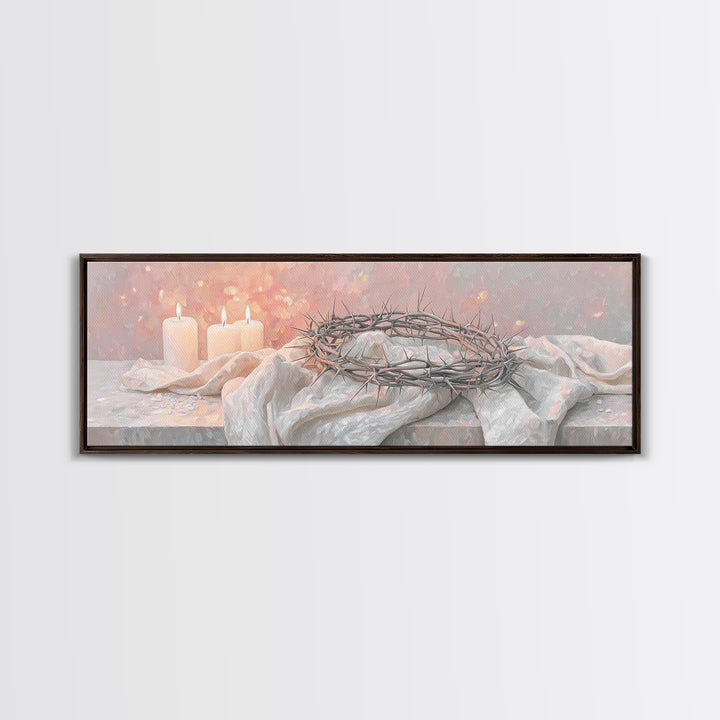 Crown Of Salvation | Framed Canvas Print | Panoramic Art | Christian Art Canvas | Christian Wall Art | Christian Art Print | Christian Gift