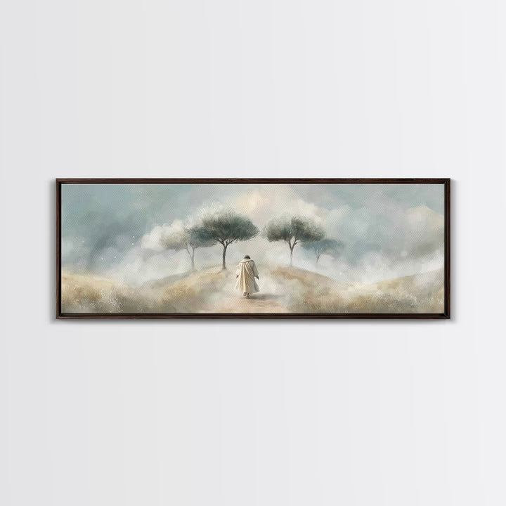 Walk of Renewal – Framed Canvas Print – Panoramic Art – Christian Art – Large Jesus Painting – Christian Wall Art – Modern Christian Painti