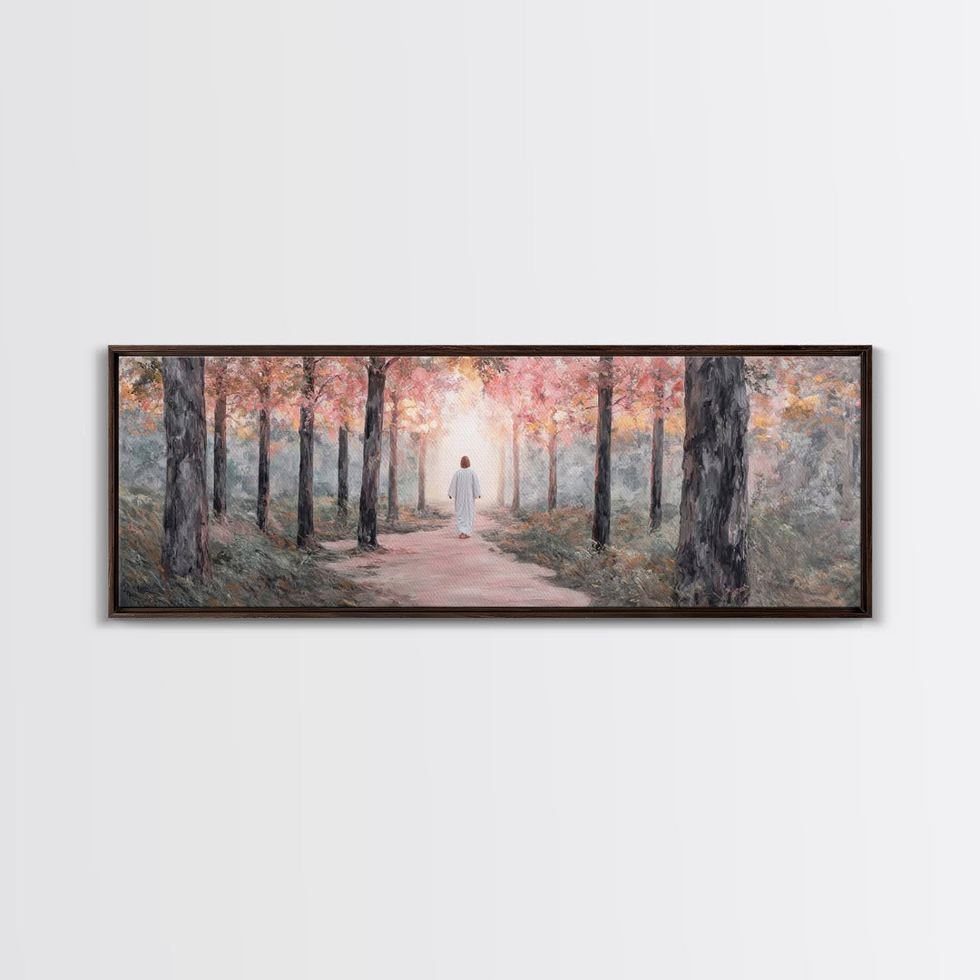 Light Of The Forest – Framed Canvas Print – Panoramic Art – Christian Wall Art – Jesus Painting – Christian Art Canvas – Modern Christian A