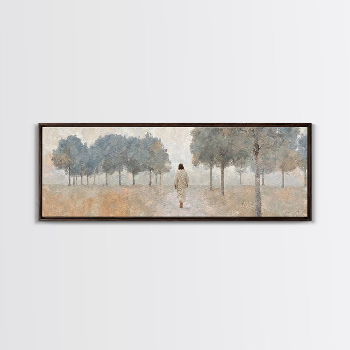Pathway Of Mercy – Framed Canvas Print – Panoramic Frame – Christian Art – Large Jesus Painting – Christian Wall Art – Subtle Christian Art