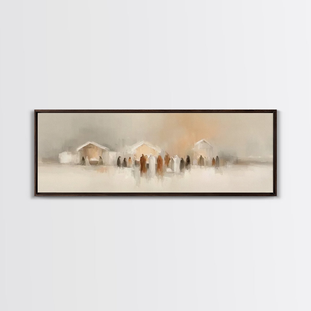 Winter Hushed Trees | Framed Canvas Print | Panoramic Painting | Christian Wall Art | Minimalist Christian Art | Christian Art Canvas | Chr
