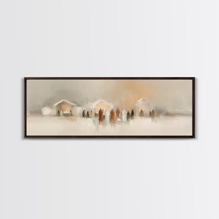 Winter Hushed Trees | Framed Canvas Print | Panoramic Painting | Christian Wall Art | Minimalist Christian Art | Christian Art Canvas | Chr