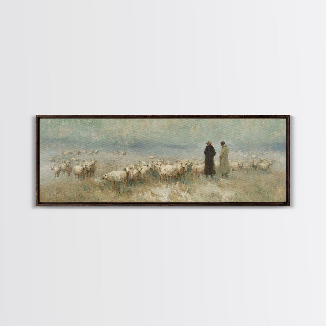 Morning Star Path | Framed Canvas Print | Christian Art | Panoramic Painting | Christmas Art | Jesus Painting | Christian Wall Art