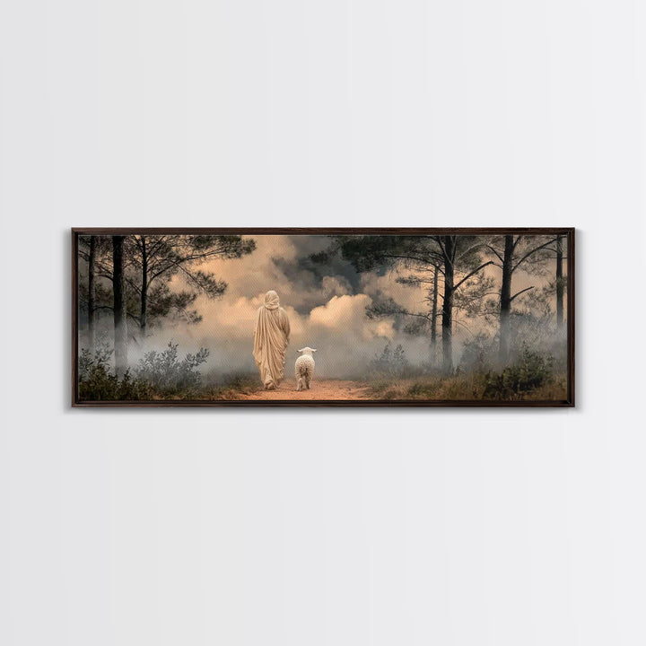 Clouds Of Promise – Framed Canvas Print – Panoramic Wall Art – Christian Art Canvas – Jesus Painting – Christian Christmas Art – Christian