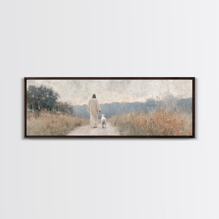 Morning Of Peace – Framed Canvas Print – Panoramic Art – Christian Wall Art – Christian Art Canvas – Jesus Painting – Christmas Art