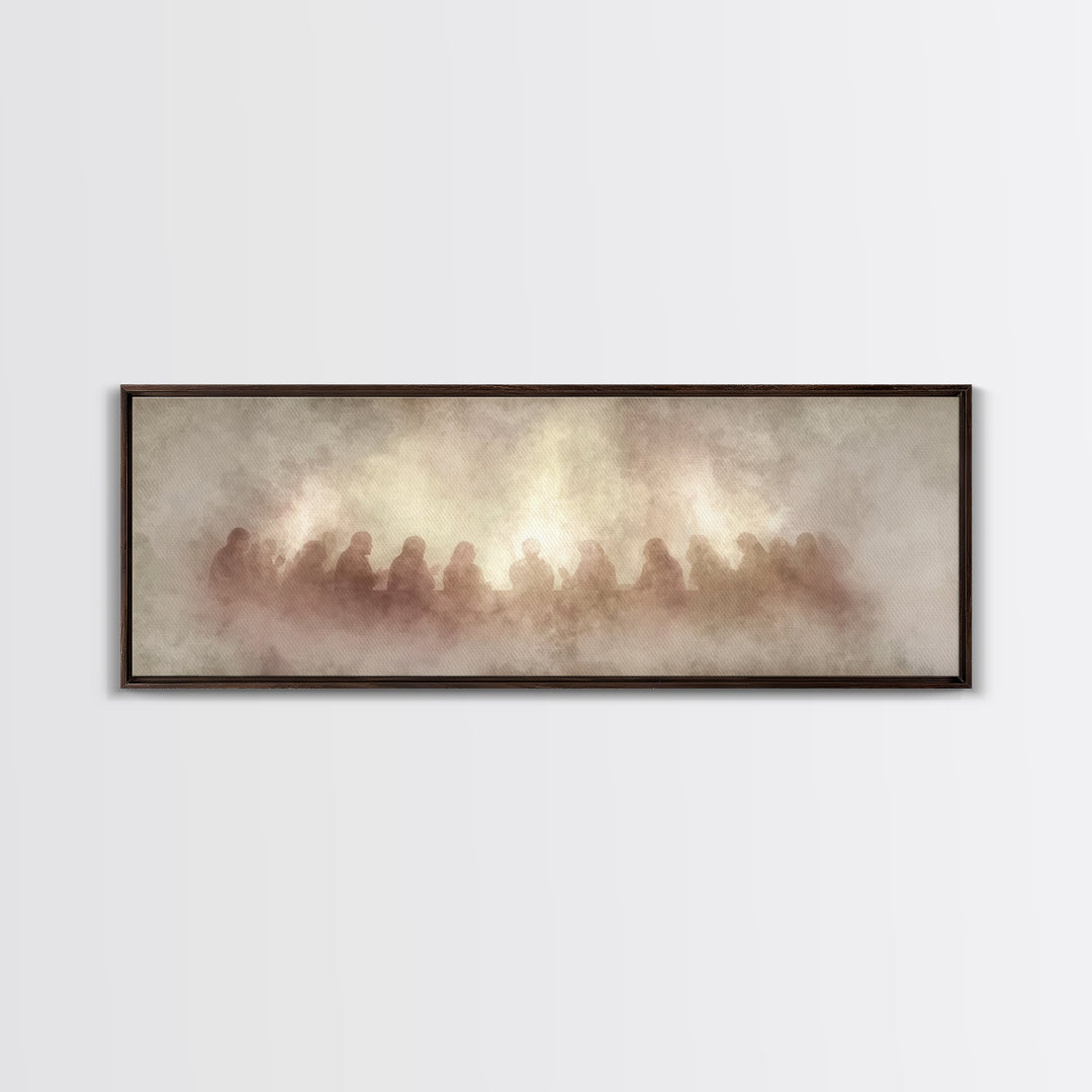 Supper Of Grace – Framed Canvas Print – Panoramic Painting – Christian Wall Art – Christian Art Canvas – Christian Christmas Art – Jesus Ar