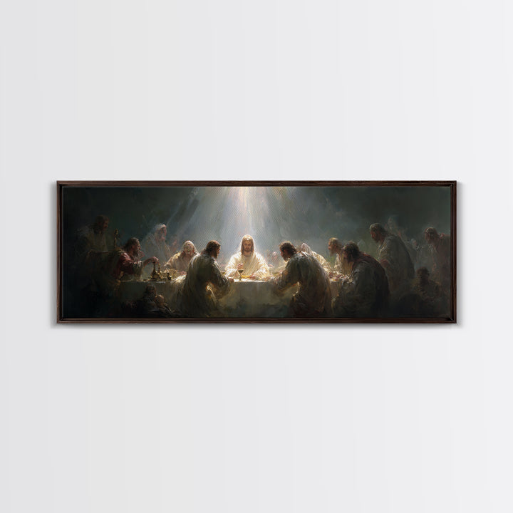 Garden Of Radiance | Framed Canvas Print | Christian Art | Christian Art Canvas | Jesus Painting | Panoramic Art | Christian Christmas Art