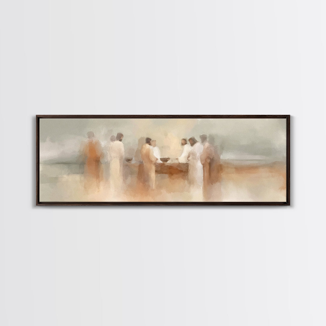 Holy Vision Dawn – Framed Canvas Print – Christian Wall Art – Christian Art Canvas – Jesus Painting – Panoramic Art – Christian Christmas A