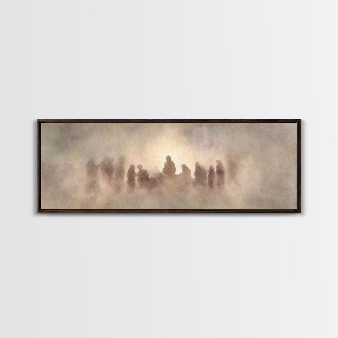 Veil Of Communion – Framed Canvas Print – Christian Wall Art – Christian Art Canvas – Panoramic Painting – Jesus Painting – Christian Art
