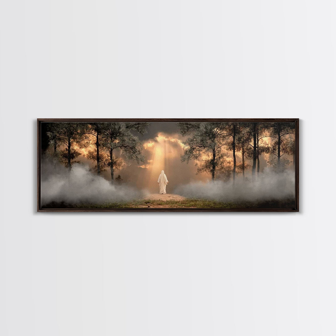 Forest Of Revelation – Framed Canvas Print – Panoramic Art – Christian Wall Art – Jesus Painting – Christian Art Canvas – Christian Decorat