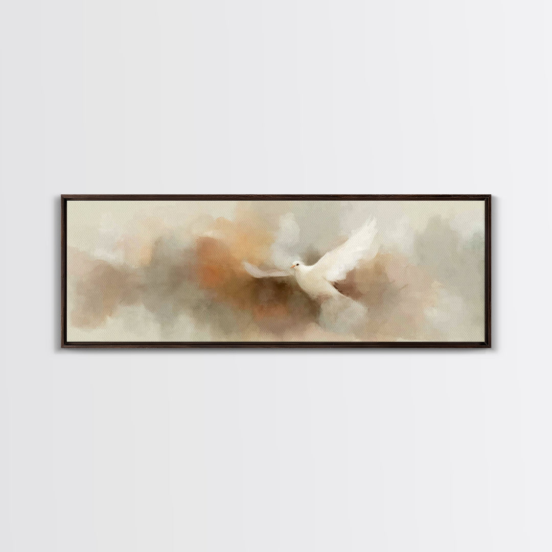 Spirit Of Peace, Framed Canvas Print, Christian Wall Art, Christian Art Canvas, Panoramic Print, Christian Christmas Art, Christian Decor