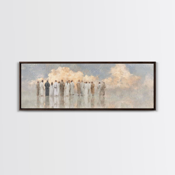 Celestial Meeting | Framed Canvas Print | Christian Wall Art | Christian Art Canvas | Panoramic Wall Art | Christian Painting | Christian C