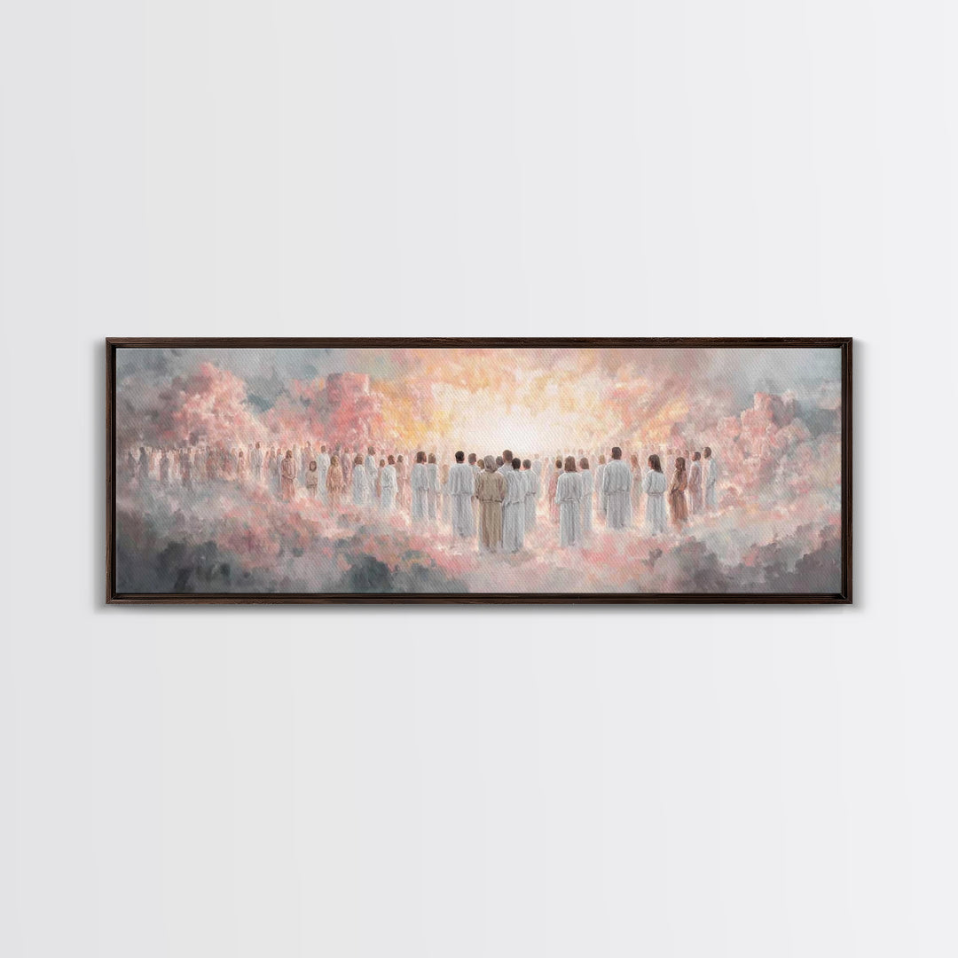 Radiant Multitude, Framed Canvas Print, Christian Art Canvas, Christian Wall Art, Panoramic Art, Christian Christmas Art, Christian Gift Id