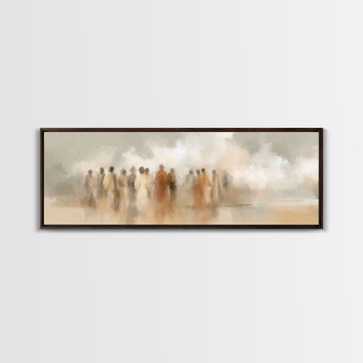 Desert Disciples | Framed Canvas Print | Christian Art Canvas | Christian Wall Art | Panoramic Print | Christian Painting | Christmas Art