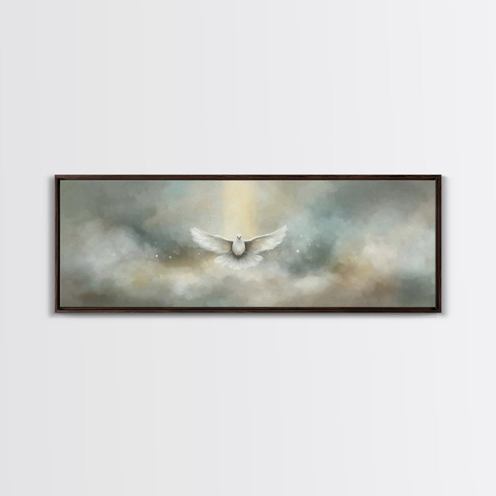Heavenly Ascent – Framed Canvas Print – Christian Art Canvas – Christian Wall Art – Panoramic Painting – Jesus Painting – Christian Decor