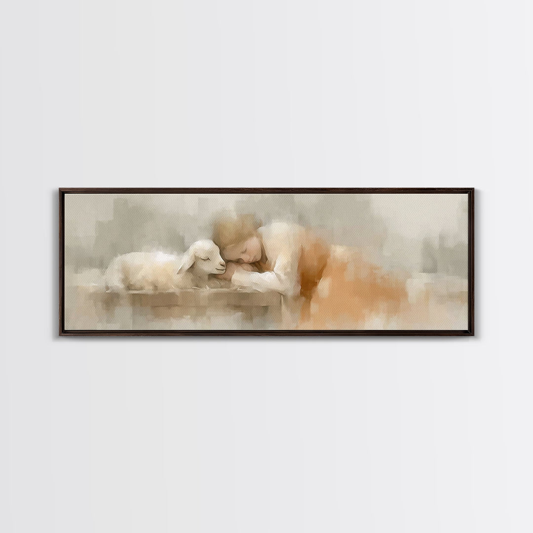 Childhood Grace – Framed Canvas Print – Christian Art Canvas – Christian Wall Art – Panoramic Painting – Christian Gift – Christian Christm