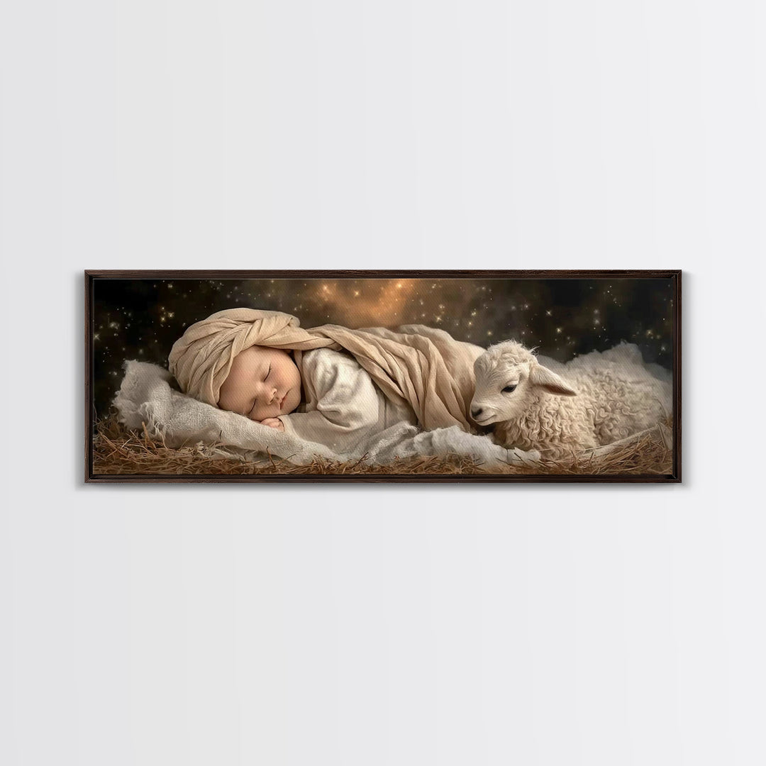 Heaven’s Peace – Framed Canvas Print – Christian Wall Art – Christian Art Canvas – Christmas Art – Panoramic Art – Jesus Painting