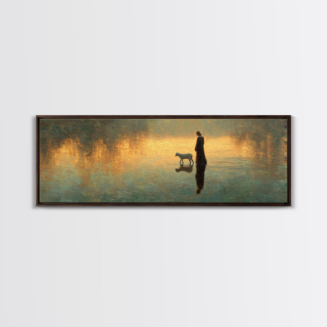 Guiding Hope – Framed Canvas Print – Christian Wall Art – Christian Art Canvas – Panoramic Wall Art – Jesus Painting – Christian Art