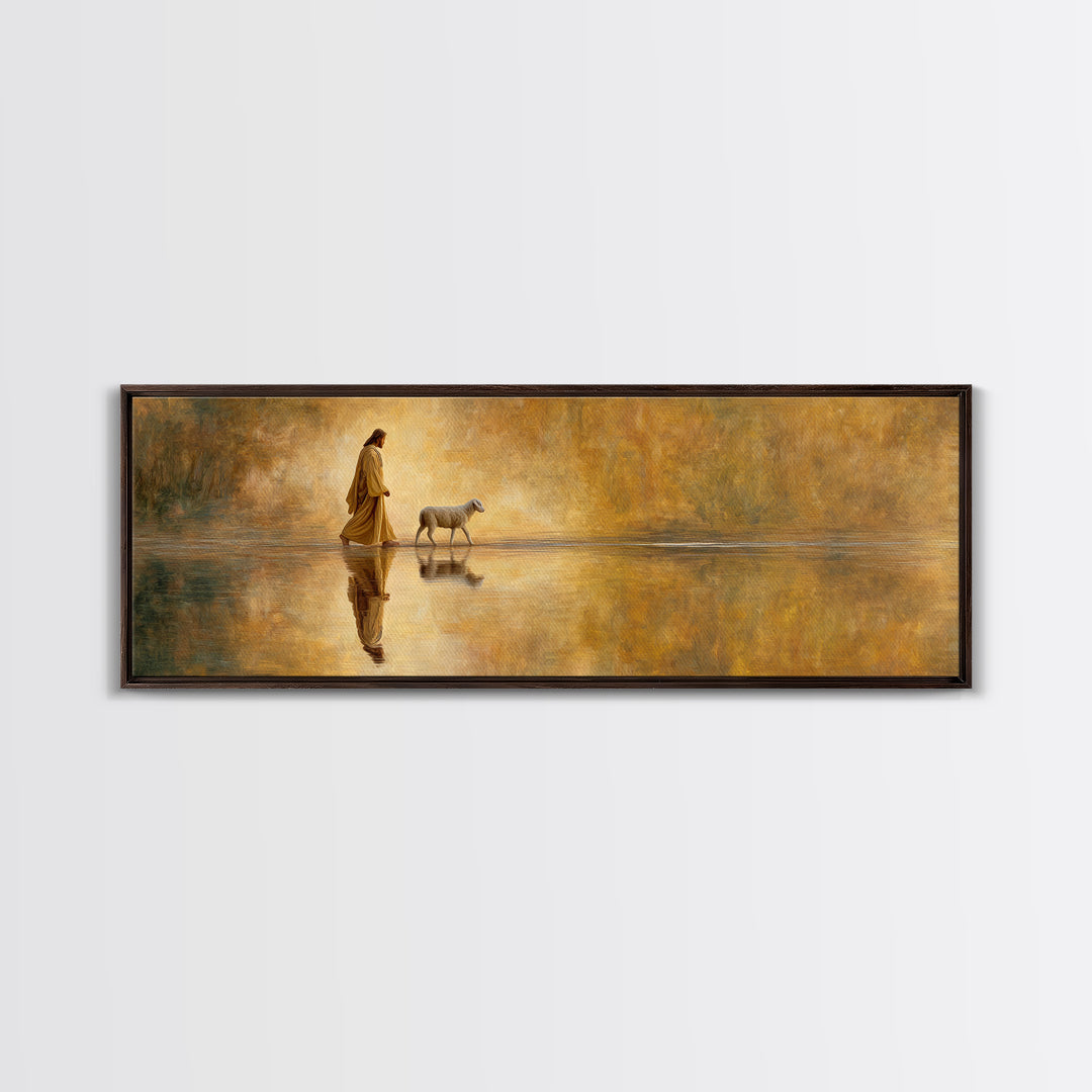 Paths Of Faith, Framed Canvas Print, Christian Wall Art, Christian Art Canvas, Panoramic Painting, Jesus Art Print, Christian Decor