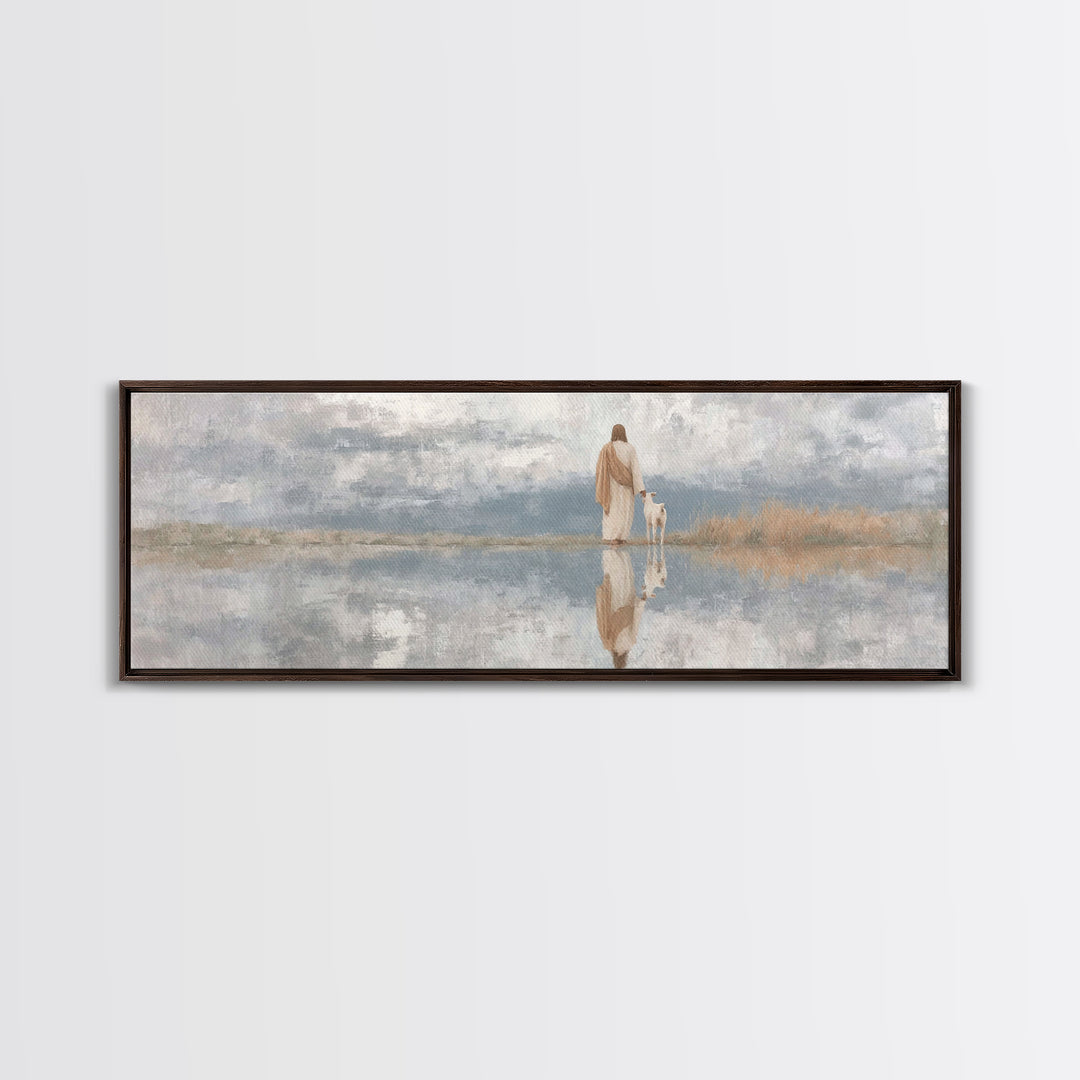 Clouds Of Promise – Framed Canvas Print – Christian Wall Art – Christian Art Canvas – Panoramic Frame – Christian Christmas Art – Jesus Pai