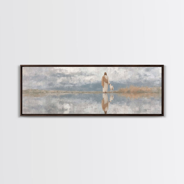 Clouds Of Promise – Framed Canvas Print – Christian Wall Art – Christian Art Canvas – Panoramic Frame – Christian Christmas Art – Jesus Pai