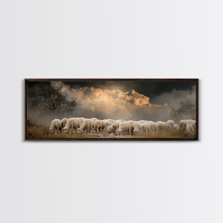 Gathered In Peace – Framed Canvas Print – Panoramic Print – Christian Wall Art – Christian Art Canvas – Christian Painting – Christian Chri