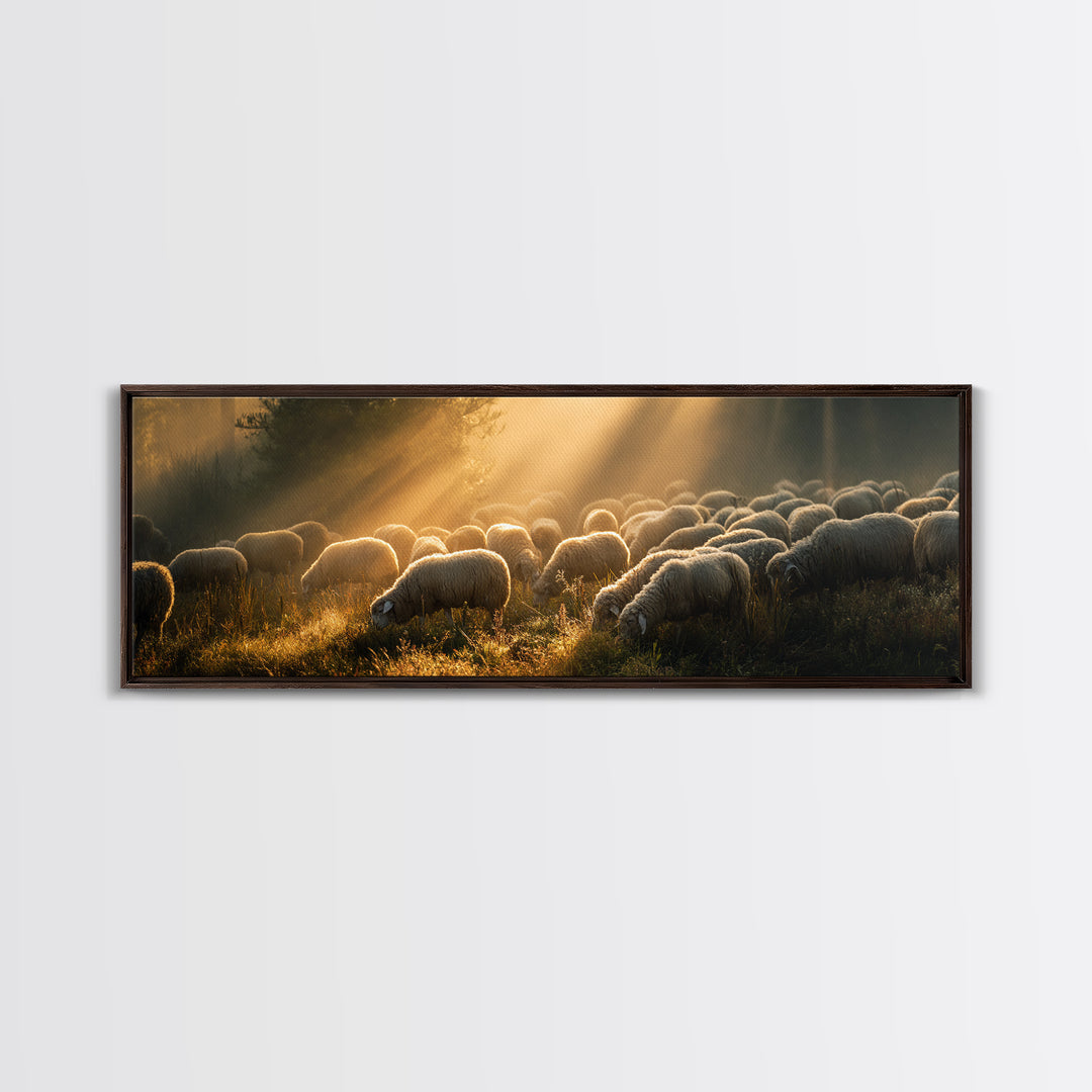 Guided By Sunrise, Framed Canvas Print, Panoramic Frame, Christian Wall Art, Christian Art Canvas, Jesus Art Print, Christian Decor
