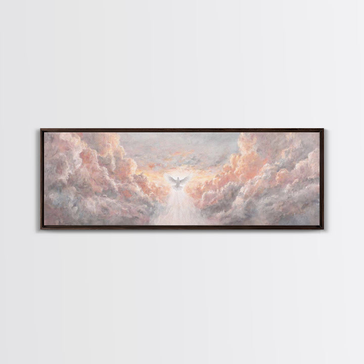 Heavenly Dawn Light – Framed Canvas Print – Panoramic Art – Christian Wall Art – Christian Art Canvas – Christian Christmas Art – Modern Ch